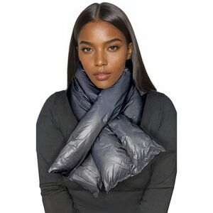 6563 Womens Winter Scarf Padded Oblong Nylon Pull